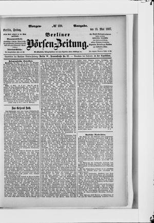 Berliner Börsen-Zeitung vom 13.05.1887
