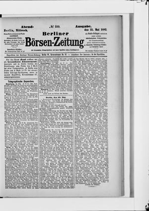 Berliner Börsen-Zeitung vom 25.05.1887