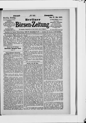 Berliner Börsen-Zeitung vom 27.05.1887