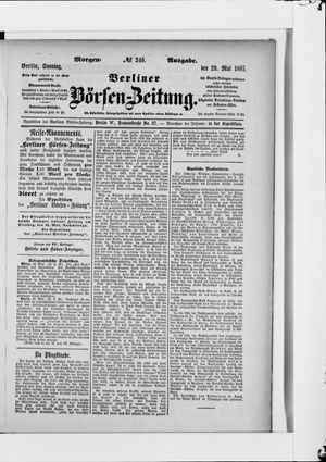 Berliner Börsen-Zeitung vom 29.05.1887