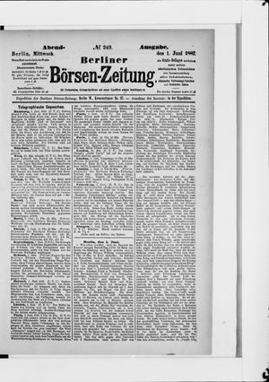 Berliner Börsen-Zeitung vom 01.06.1887