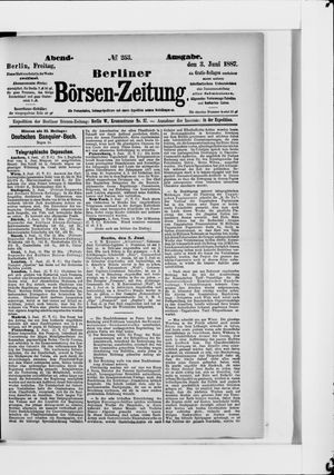 Berliner Börsen-Zeitung on Jun 3, 1887