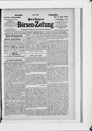 Berliner Börsen-Zeitung vom 09.06.1887