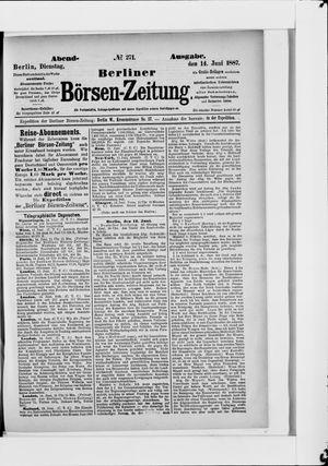 Berliner Börsen-Zeitung on Jun 14, 1887