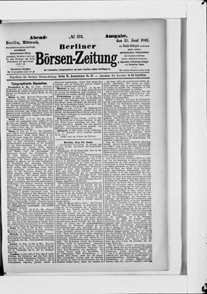 Berliner Börsen-Zeitung vom 15.06.1887