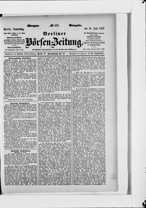Berliner Börsen-Zeitung vom 16.06.1887