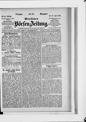 Berliner Börsen-Zeitung vom 17.06.1887