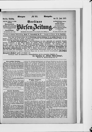 Berliner Börsen-Zeitung vom 21.06.1887