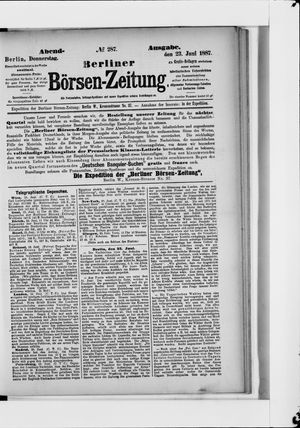 Berliner Börsen-Zeitung vom 23.06.1887