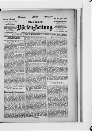 Berliner Börsen-Zeitung vom 29.06.1887