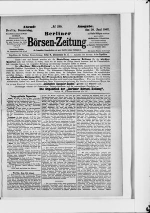 Berliner Börsen-Zeitung vom 30.06.1887