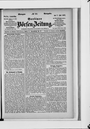 Berliner Börsen-Zeitung vom 07.07.1887