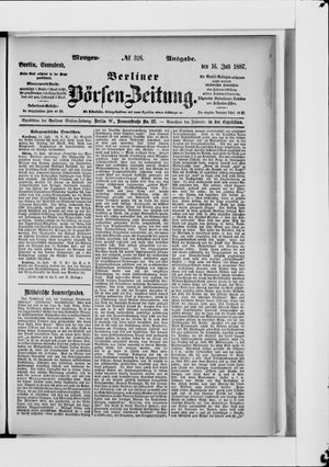 Berliner Börsen-Zeitung vom 16.07.1887