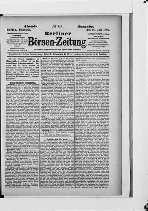 Berliner Börsen-Zeitung on Jul 27, 1887