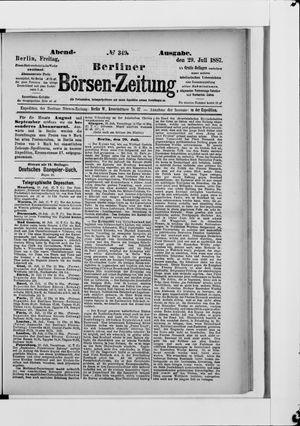Berliner Börsen-Zeitung vom 29.07.1887