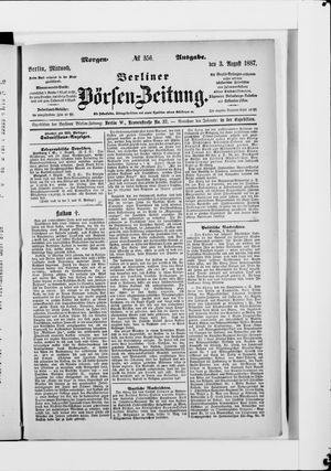 Berliner Börsen-Zeitung on Aug 3, 1887