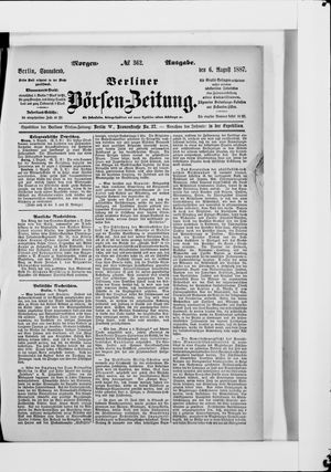 Berliner Börsen-Zeitung on Aug 6, 1887