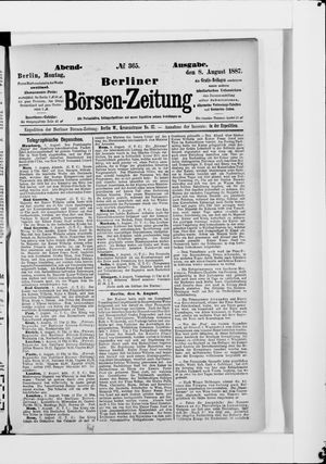 Berliner Börsen-Zeitung vom 08.08.1887