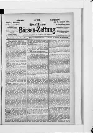 Berliner Börsen-Zeitung vom 09.08.1887
