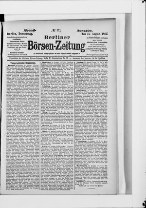 Berliner Börsen-Zeitung vom 11.08.1887