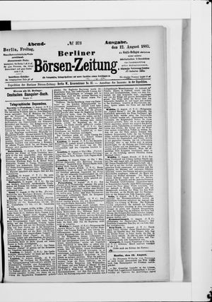 Berliner Börsen-Zeitung vom 12.08.1887