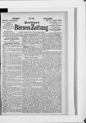 Berliner Börsen-Zeitung vom 13.08.1887