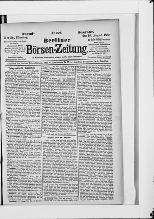 Berliner Börsen-Zeitung vom 16.08.1887