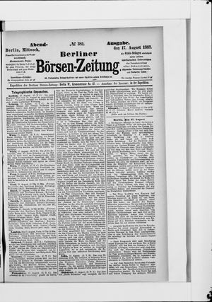 Berliner Börsen-Zeitung vom 17.08.1887