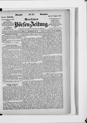 Berliner Börsen-Zeitung vom 18.08.1887