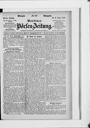 Berliner Börsen-Zeitung vom 21.08.1887