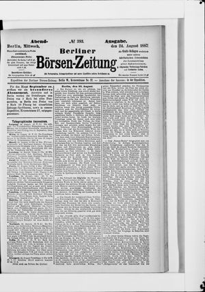 Berliner Börsen-Zeitung vom 24.08.1887