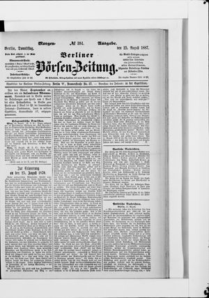 Berliner Börsen-Zeitung vom 25.08.1887