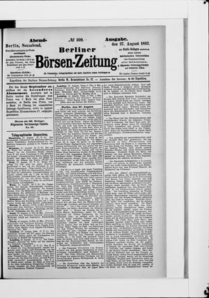Berliner Börsen-Zeitung vom 27.08.1887