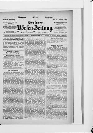 Berliner Börsen-Zeitung vom 31.08.1887