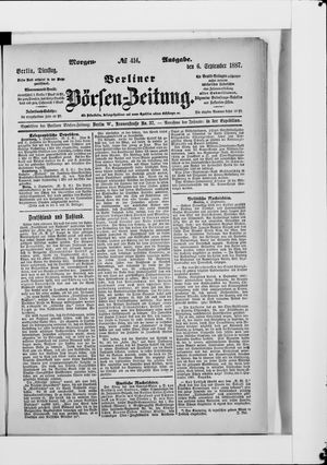 Berliner Börsen-Zeitung vom 06.09.1887