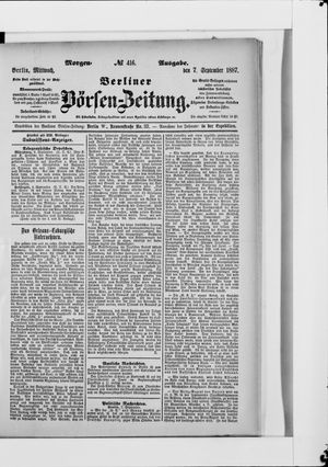 Berliner Börsen-Zeitung vom 07.09.1887