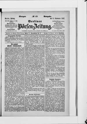 Berliner Börsen-Zeitung vom 09.09.1887