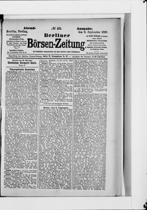 Berliner Börsen-Zeitung vom 09.09.1887