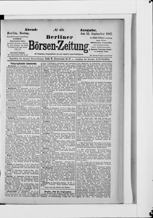 Berliner Börsen-Zeitung vom 12.09.1887