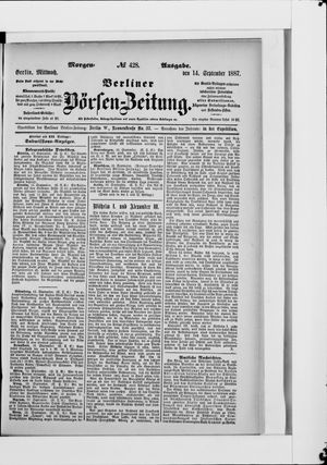 Berliner Börsen-Zeitung vom 14.09.1887
