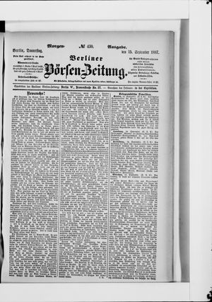 Berliner Börsen-Zeitung vom 15.09.1887