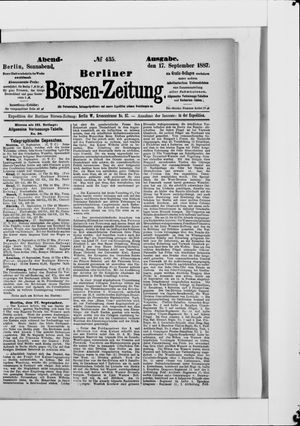 Berliner Börsen-Zeitung vom 17.09.1887