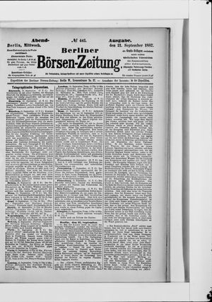 Berliner Börsen-Zeitung vom 21.09.1887