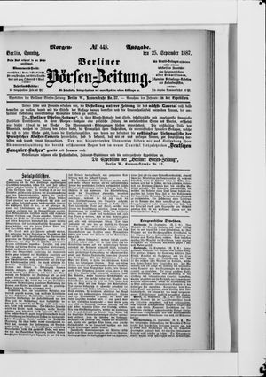 Berliner Börsen-Zeitung vom 25.09.1887