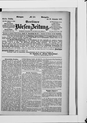Berliner Börsen-Zeitung vom 27.09.1887