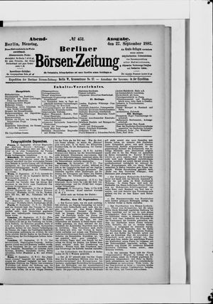 Berliner Börsen-Zeitung vom 27.09.1887
