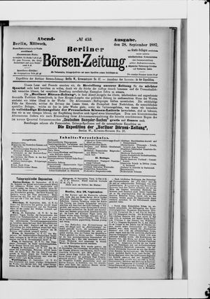 Berliner Börsen-Zeitung vom 28.09.1887