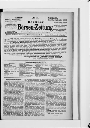Berliner Börsen-Zeitung vom 29.09.1887