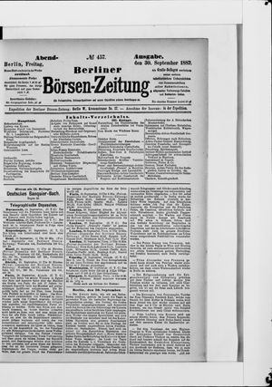 Berliner Börsen-Zeitung vom 30.09.1887