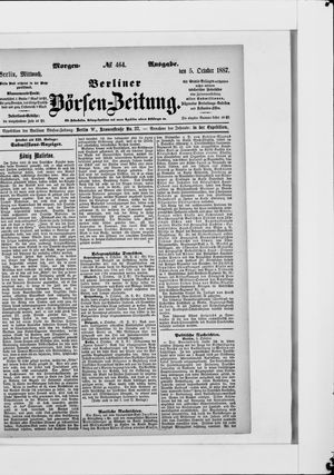 Berliner Börsen-Zeitung vom 05.10.1887